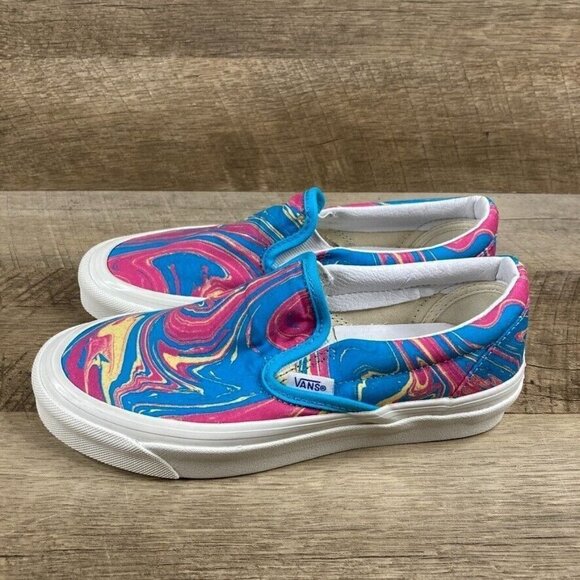 VANS Classic Slip On Anaheim Factory Og Marble Blue/Pink Shoes Womens Sz 5.5 NEW - Picture 4 of 9